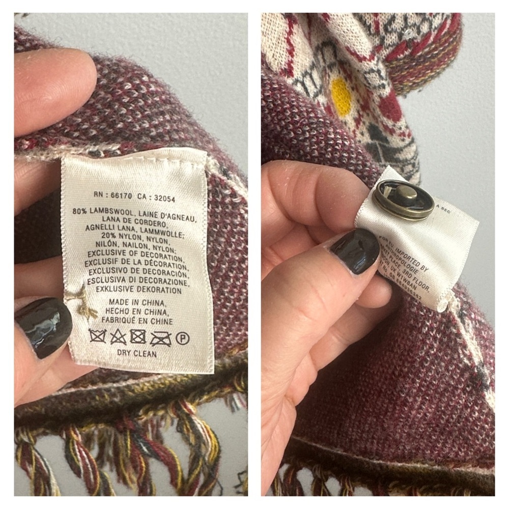 Anthropologie Angel of the North Satpura Sweater Coat Small Wool Beaded Bohemian - Picture 16 of 16